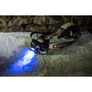 LEDLENSER MH8 outdoor tölthető LED fejlámpa 600lm/200m, RGB, 1xLi-ion, fekete