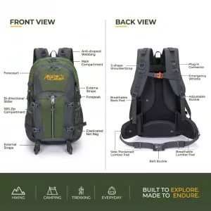 RoosCamp vákuum túra hátizsák zöld 40l
