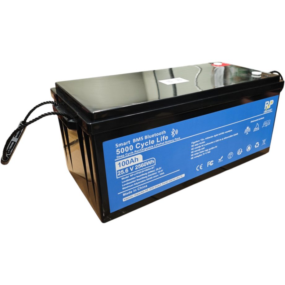 RP 25,2V 100Ah lítium vasfoszfát (LiFePo4) akkumulátor / bluetooth, kemping, hajó, hobby